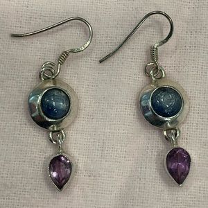 New! Lapis & Amethyst Sterling Silver Earrings